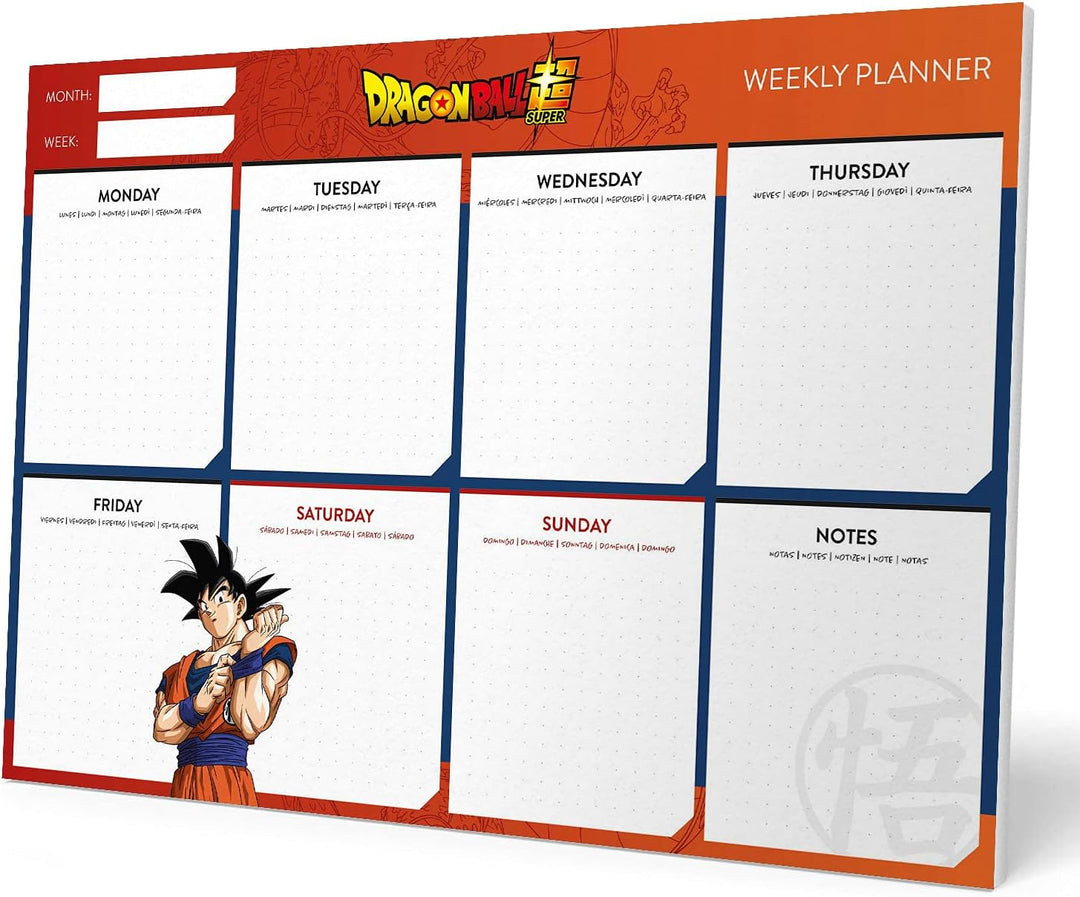 Grupo Erik Dragon Ball Weekly Planner A4 | Goku Calendar | Family Calendar