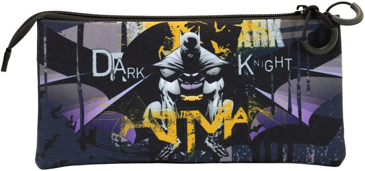 Batman Dark Night-Fan Triple Pencil Case, Grey