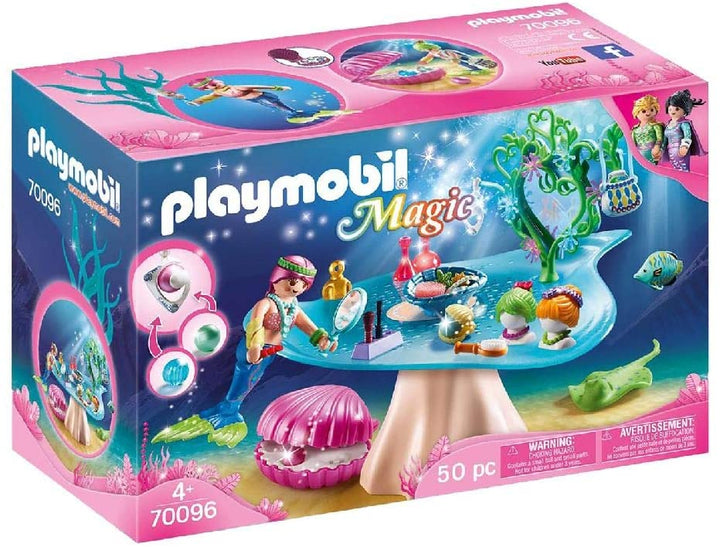 Playmobil 70096 Magic Mermaids Beauty Salon mit Perlenetui, Mehrfarbig, 24,8 x 7,0 x 14,2cm