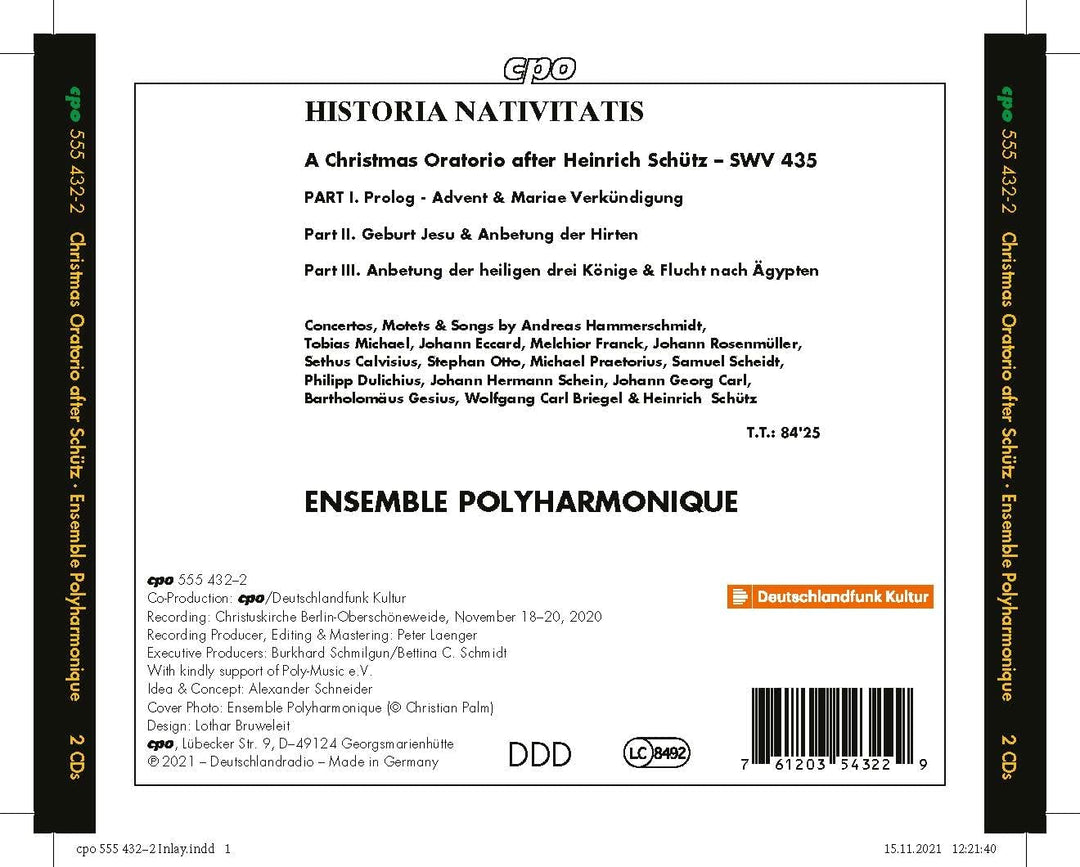 Historia Nativitas [Ensemble Polyharmonique] [Cpo: 555432-2] [Audio CD]