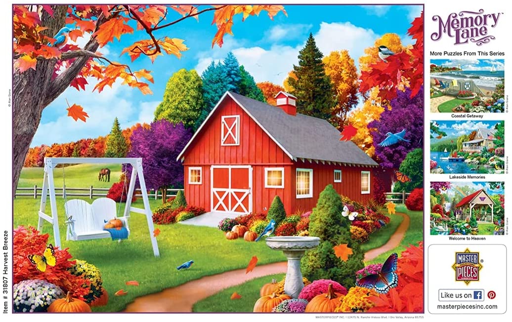 MasterPieces 31807 Memory Lane Harvest Breeze Puzzle, Multicolored, 18"x24"