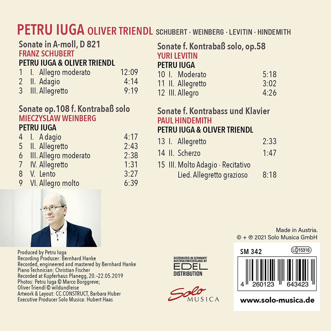 Petru Iuga - Double Bass Sonatas [Petru Iuga; Oliver Triendl] [Solo Musica: SM342] [Audio CD]