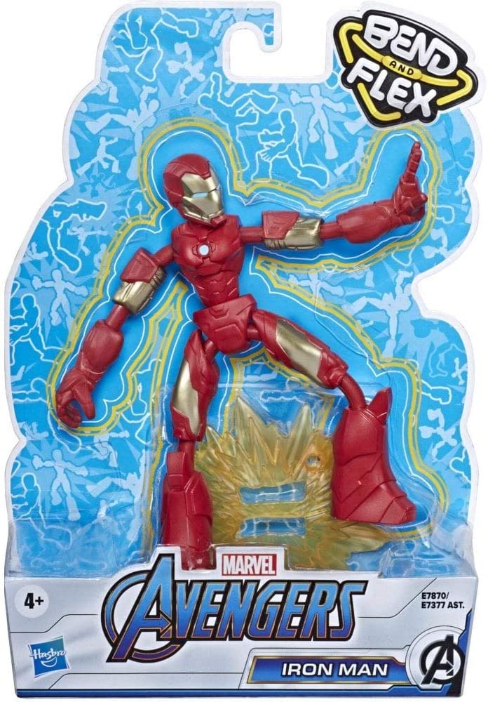 Marvel E7870 Avengers Bend and Flex Action Figura di Iron Man flessibile da 6 pollici