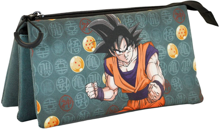 Dragon Ball Strenght-Fan Triple Pencil Case, Green