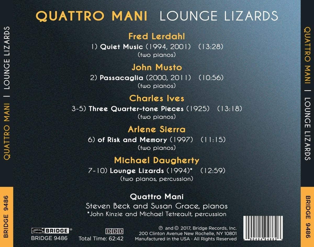 Lounge Lizards - Quattro Mani [Steven Beck; Susan Grace] [Bridge Records:BRIDGE 9486] [Audio CD]