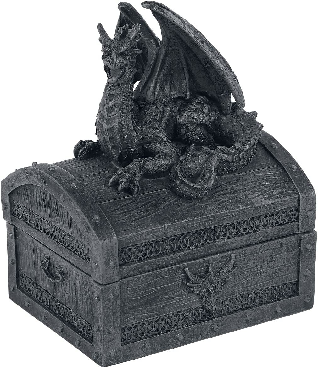 Nemesis Now Sacred Keeper Dragon Box, Grey, 14.5cm