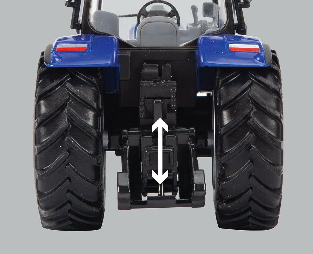 New Holland T6.180 Blue Power Tractor Toy, Farm Toys for Children, New Holland Tractor Toy