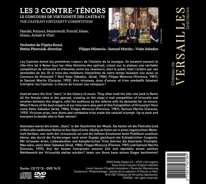 Les 3 Contre-ténors: Le concours de virtuosité des castrats [Audio CD]