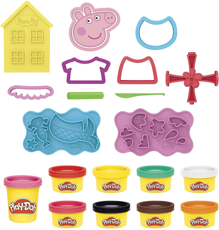 Play-Doh Peppa Pig Stylin Set with 9 Non-Toxic Modeling Compound Cans and 11 Accessories