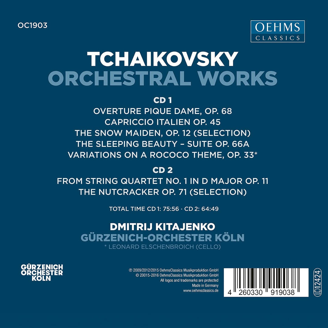 Gürzenich Orchestra Cologne - Kitajenko conducts Tchaikovsky Orchestral Works [Various] [Oehms Classics: OC1903] [Audio CD]