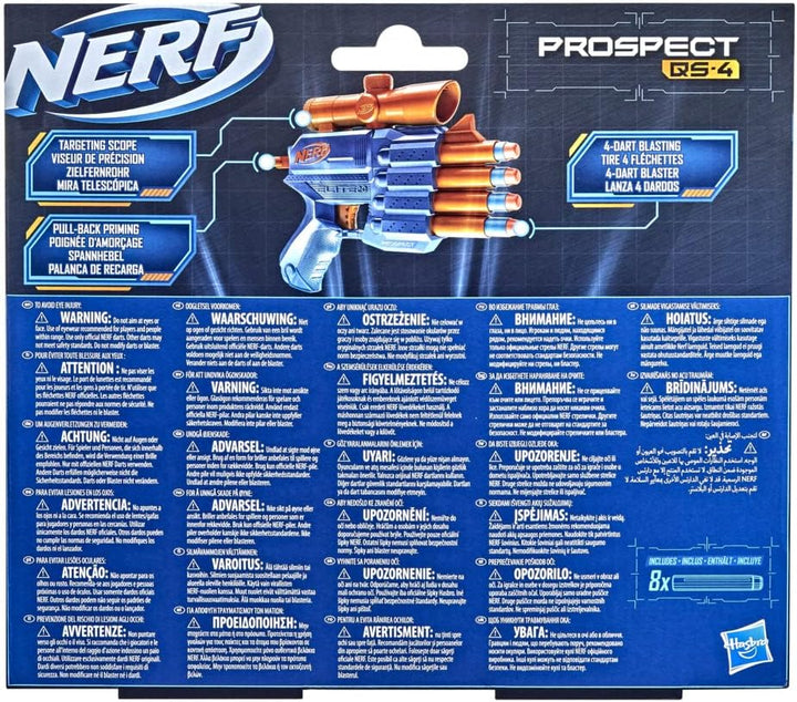 Nerf Elite 2.0 Prospect QS-4 Blaster, 8 offizielle Nerf Elite Darts, 4-Dart Blasti