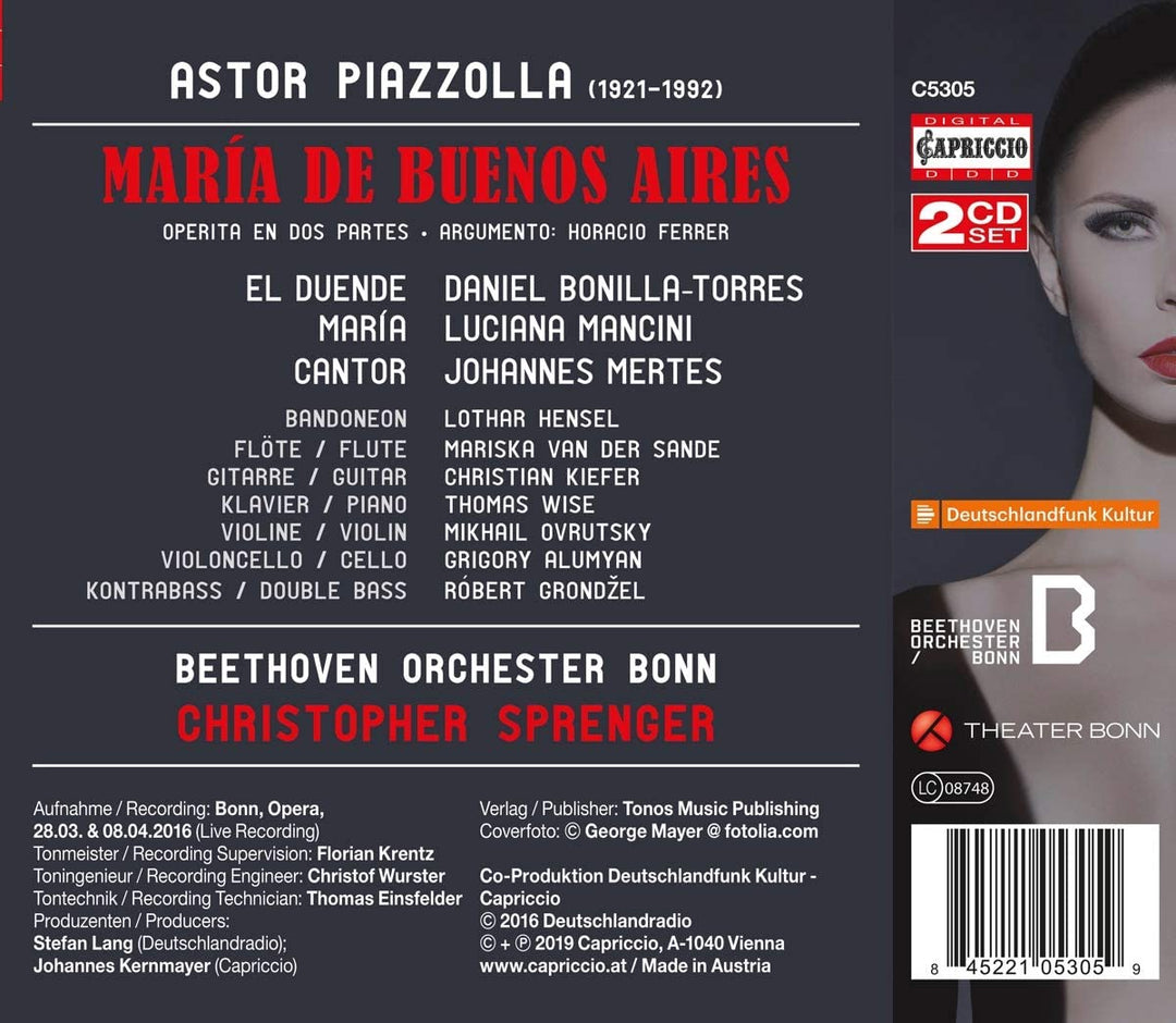 Piazzolla: María de Buenos Aires [Various] [Capriccio: C5305] [Audio CD]