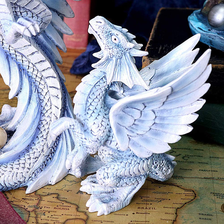 Nemesis Now Anne Stokes Age Small Silver Dragon Figurine, White, 11.5cm