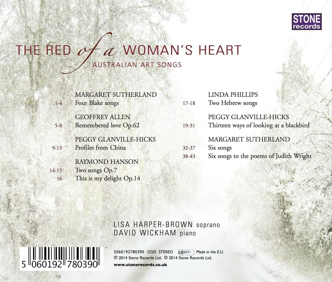 Lisa Harper-Brown / David Wickham: The Red of a Woman's Heart [Audio CD]