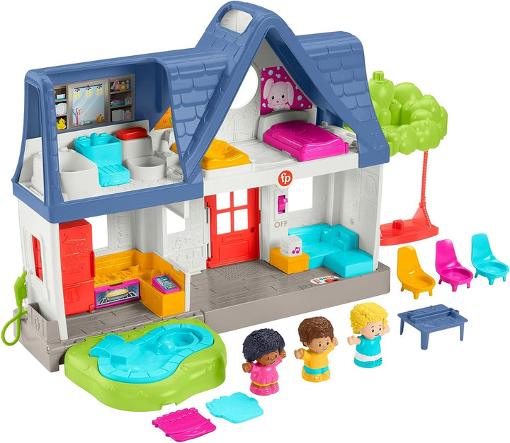 Fisher-Price Little People Friends Together Play House – UK-englische Ausgabe, Spielset mit Smart Stages-Lerninhalten für Kleinkinder und Vorschulkinder