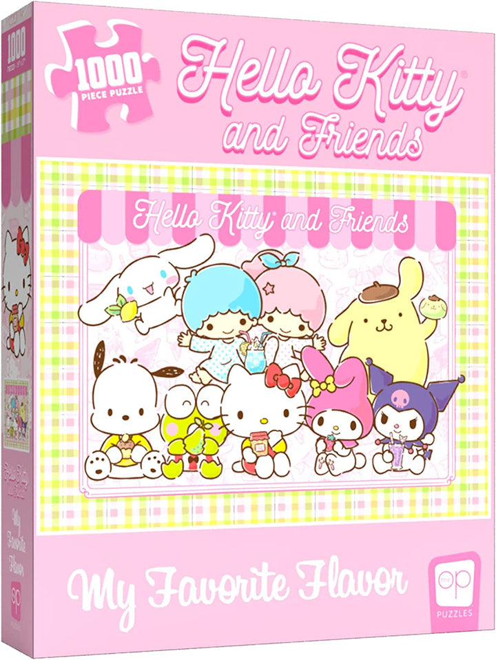 Hello Kitty® and Friends My Favorite Flavor 1000 Piece Jigsaw Puzzle | Collectible Puzzle Artwork Featuring Hello Kitty, Cinnamoroll, Keroppi | Officially-Licensed Hello Kitty Puzzle & Merchandise