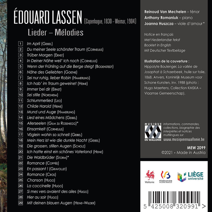 Reinoud Van Mechelen - Édouard Lassen: Lieder - Mélodies [Audio CD]