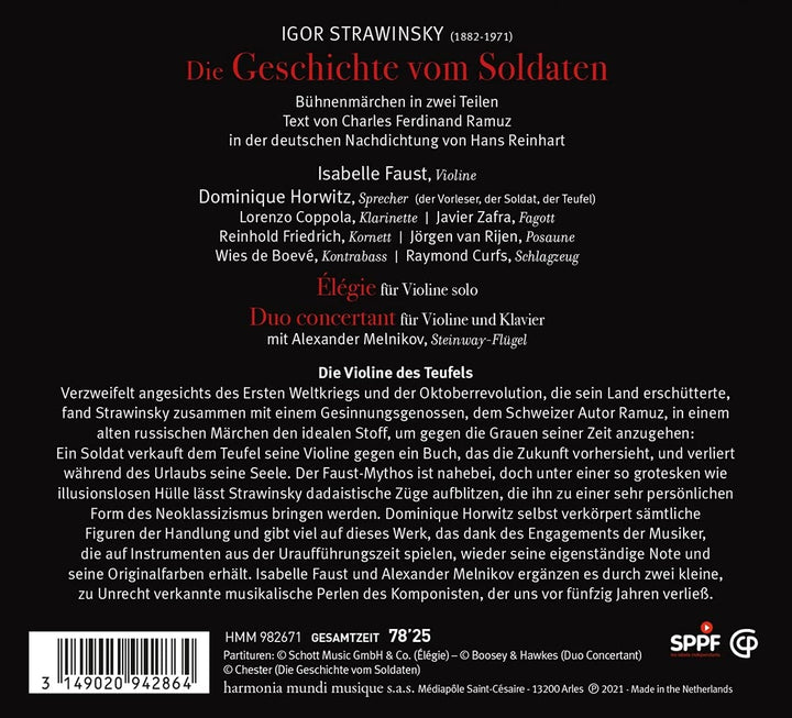 Faust, Isabelle - Strawinsky: Die Geschichte Vom Soldaten/lgie/Duo Concertant [Audio CD]