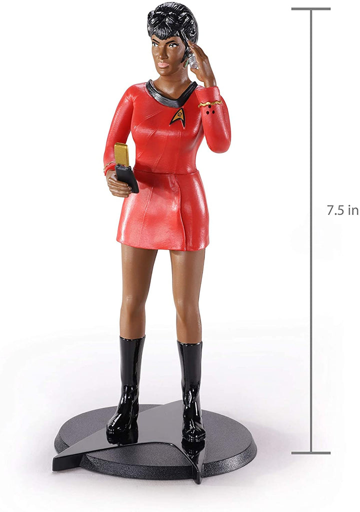 The Noble Collection Star Trek Bendyfigs Uhura - 7.5in (19cm) Noble Toys Bendable Figure Posable Collectible Doll Figures With Stand