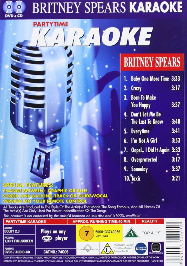 Partytime Karaoke - Britney Spears [Audio-CD]