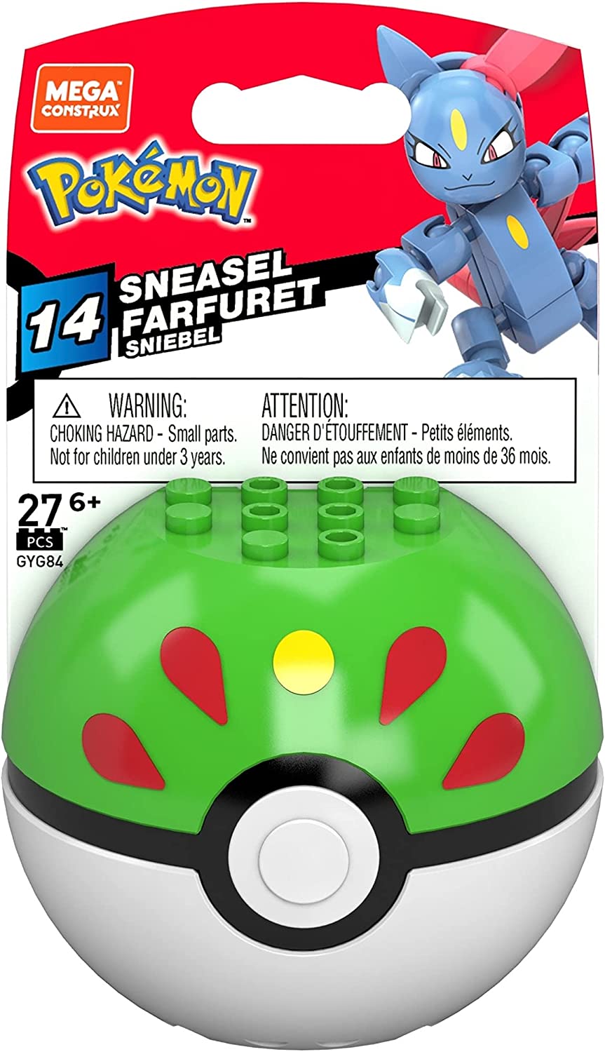 Mega Construx Pokemon Sneasel Poke Ball Building Set