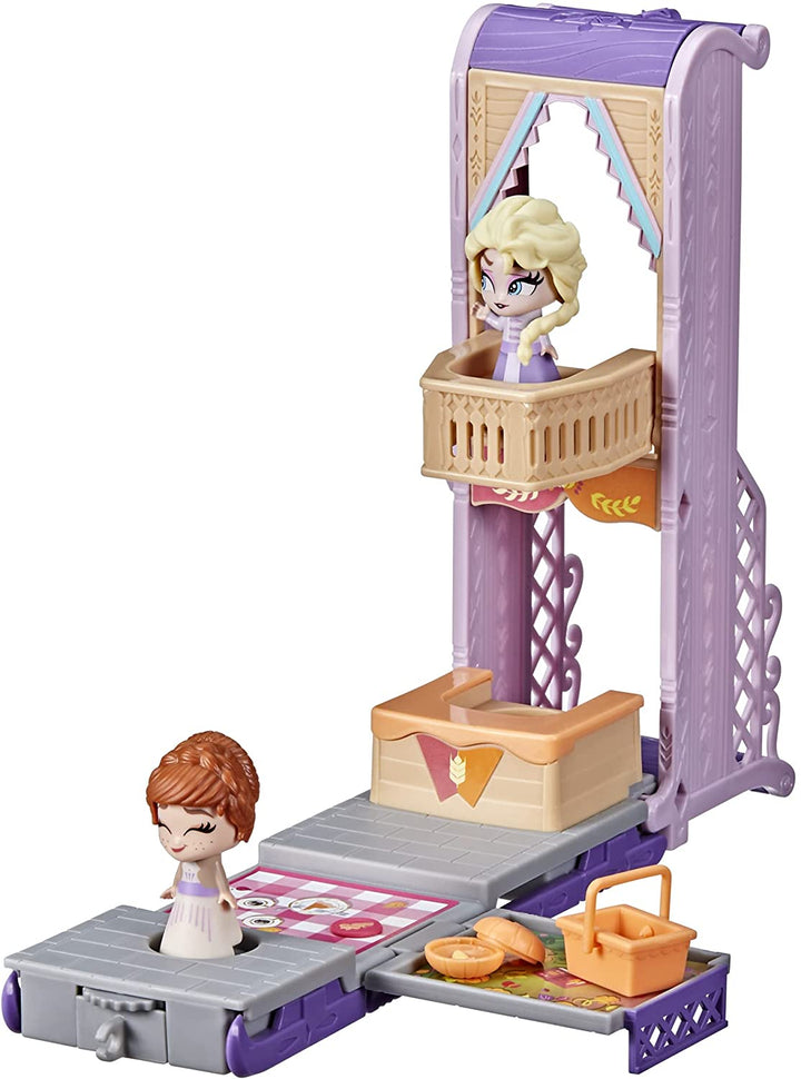 Hasbro Disney Frozen,F1823 Disney's Frozen 2 Twirlabouts Picnic Playset Sled-to-Castle with Elsa and Anna Dolls