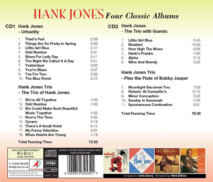 Four Classic Albums (Urbanity / The Trio Of Hank Jones / The Trio With Guests / Trio- Plus The Flute Of Bobby Jaspar) - Hank Jones [Audio CD]