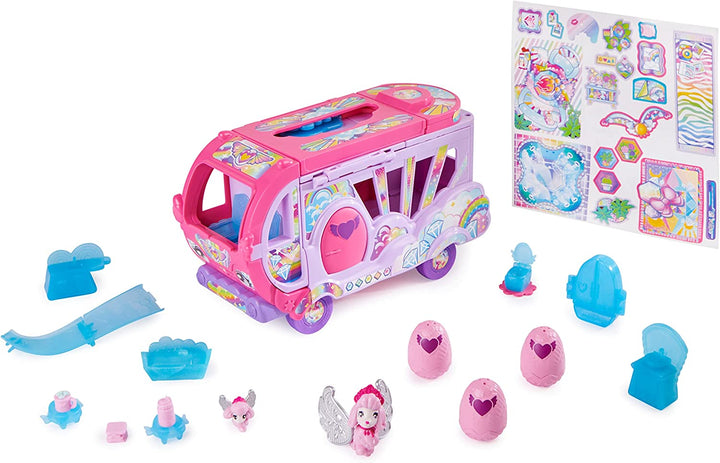 Hatchimals CollEGGtibles, verwandelndes Regenbogen-Camper-Spielzeugauto mit 6 exklusiven Charakteren