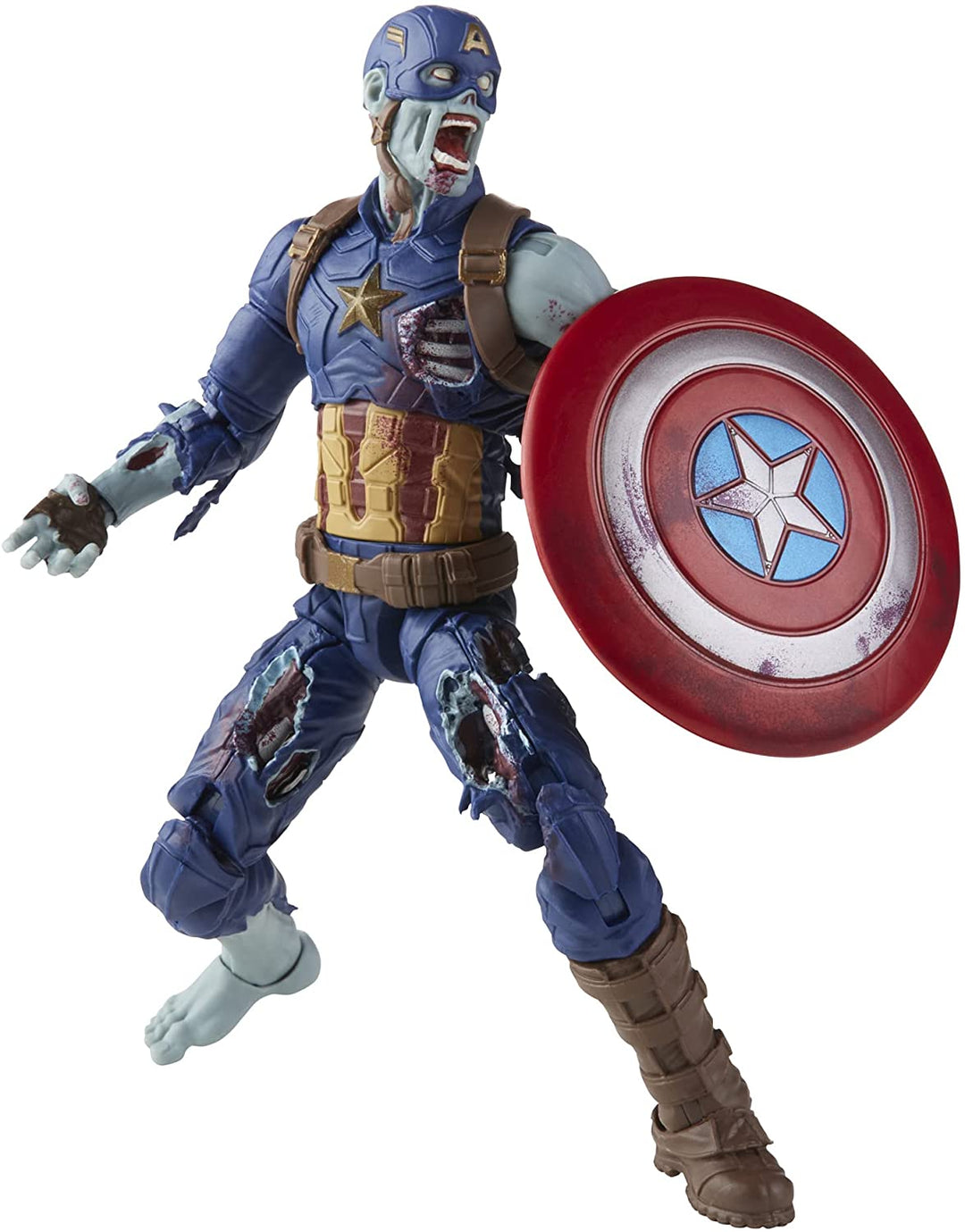 Marvel Legends Series 6-inch Scale Action Figure Toy Zombie Captain America, Premium Design, 1 Figure, and 1 Accessory Multicolor, F0330