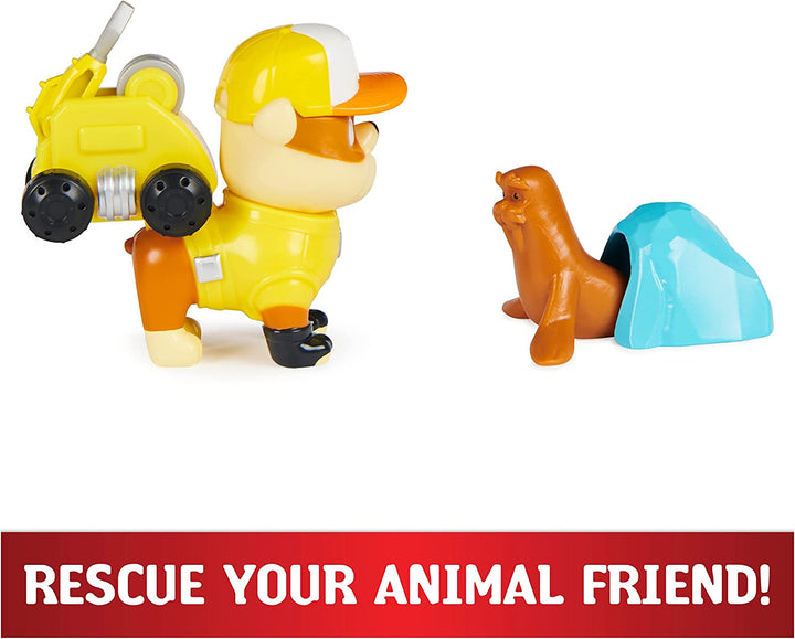 PAW Patrol, Big Truck Pups Rubble Action Figure with Clip-on Rescue Drone