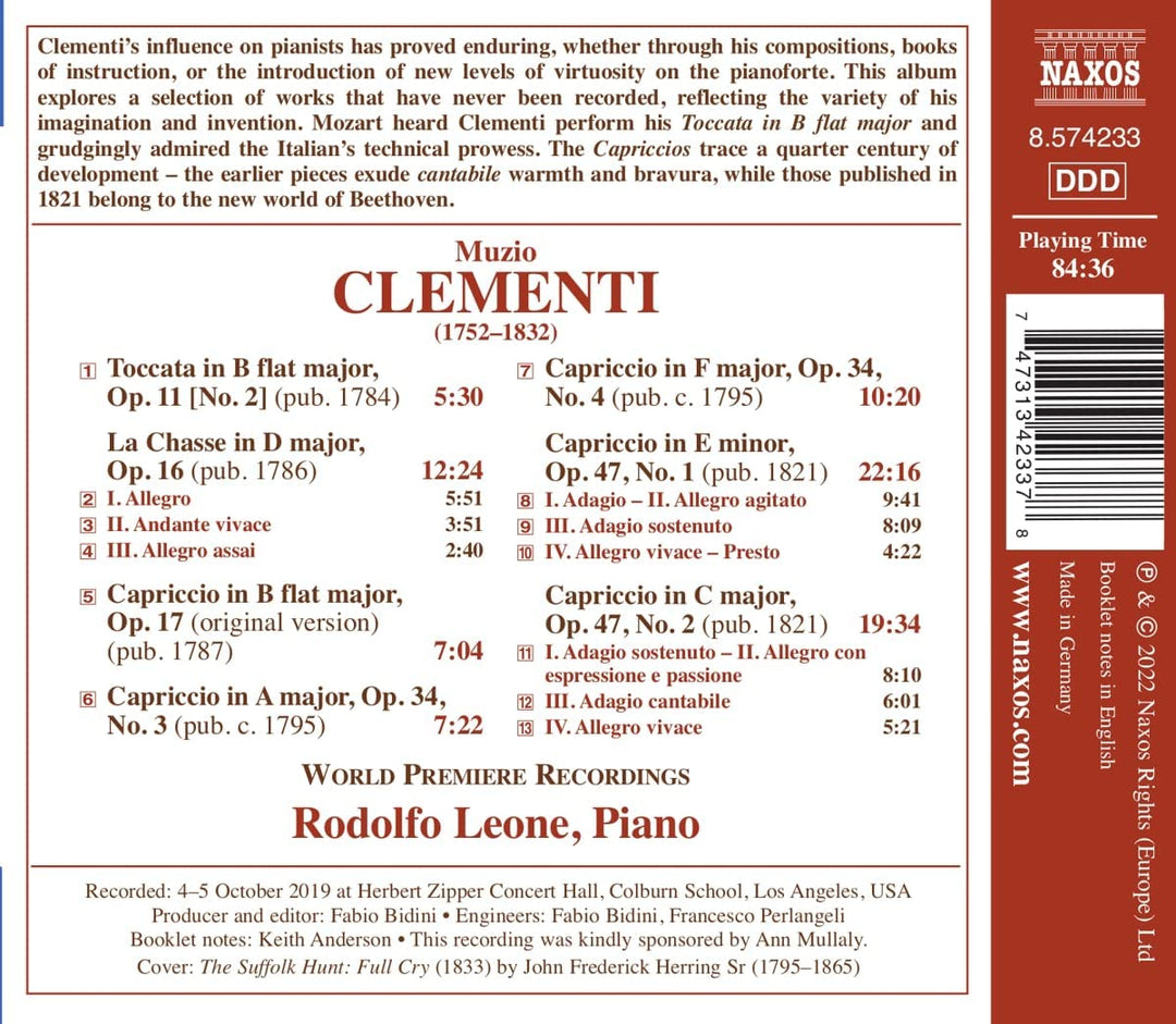 Clementi: Piano Jewels [Rodolfo Leone] [Naxos: 8574233] [Audio CD]