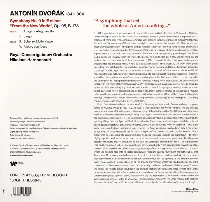 Nikolaus Harnoncourt - Dvo?ak: Symphony No From the New World" [Vinyl]