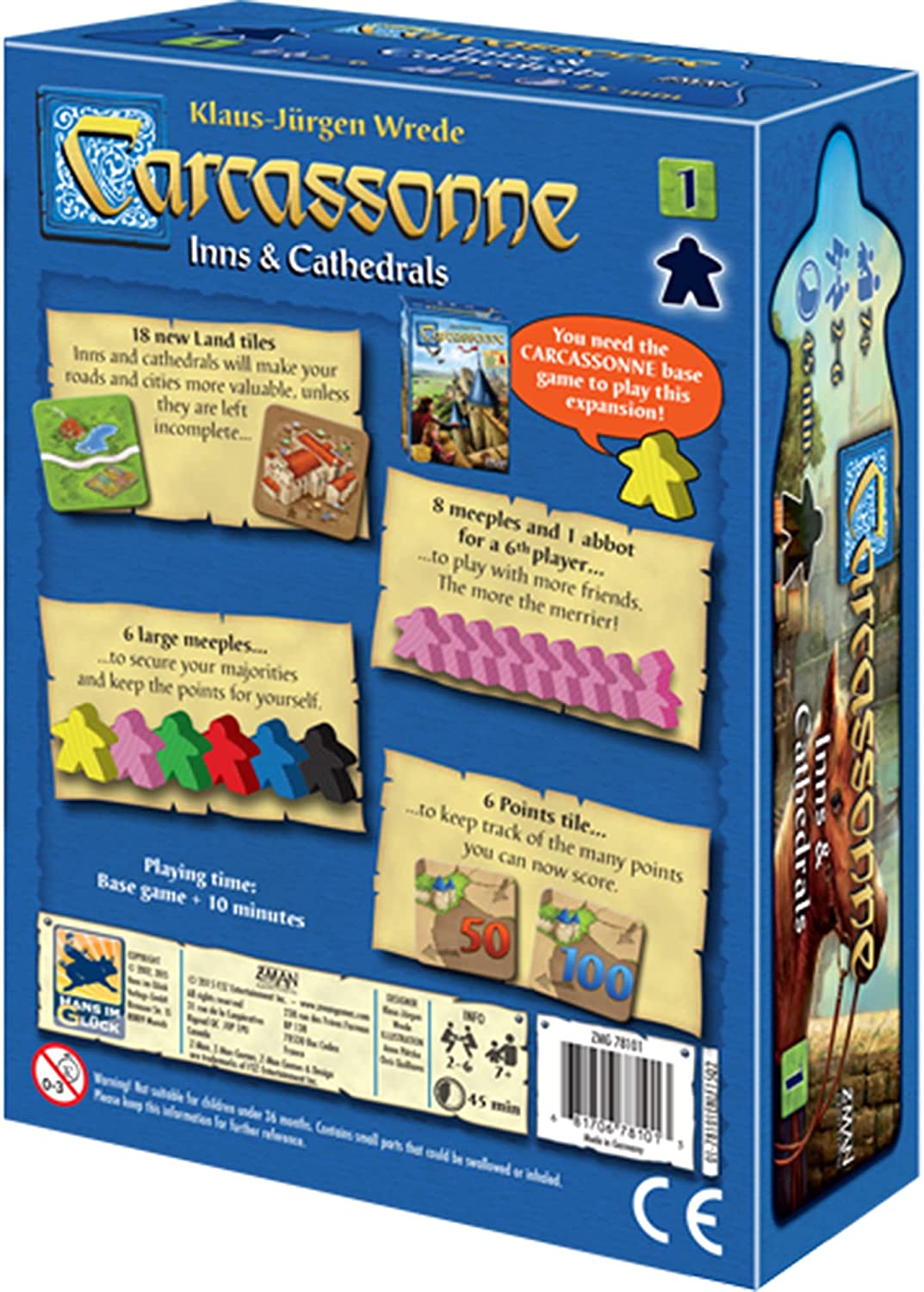 Carcassonne Inns &amp; Cathedrals Brettspiel-Erweiterung 1