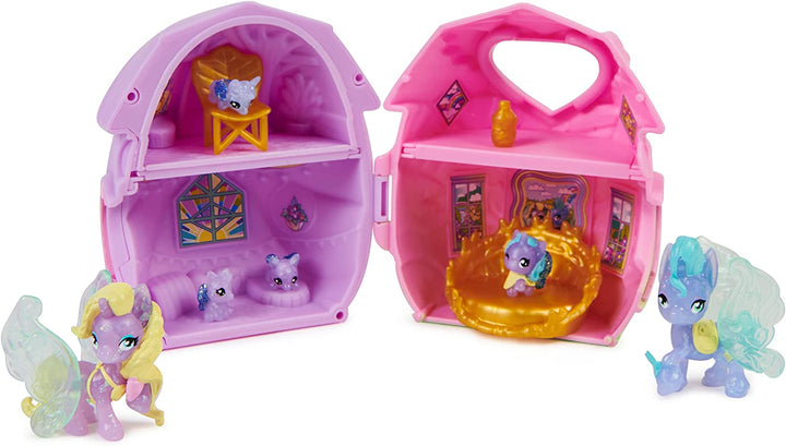 Hatchimals CollEGGtibles, Rainbow-Cation Family Hatchy Home-Spielset mit 3 Charakteren