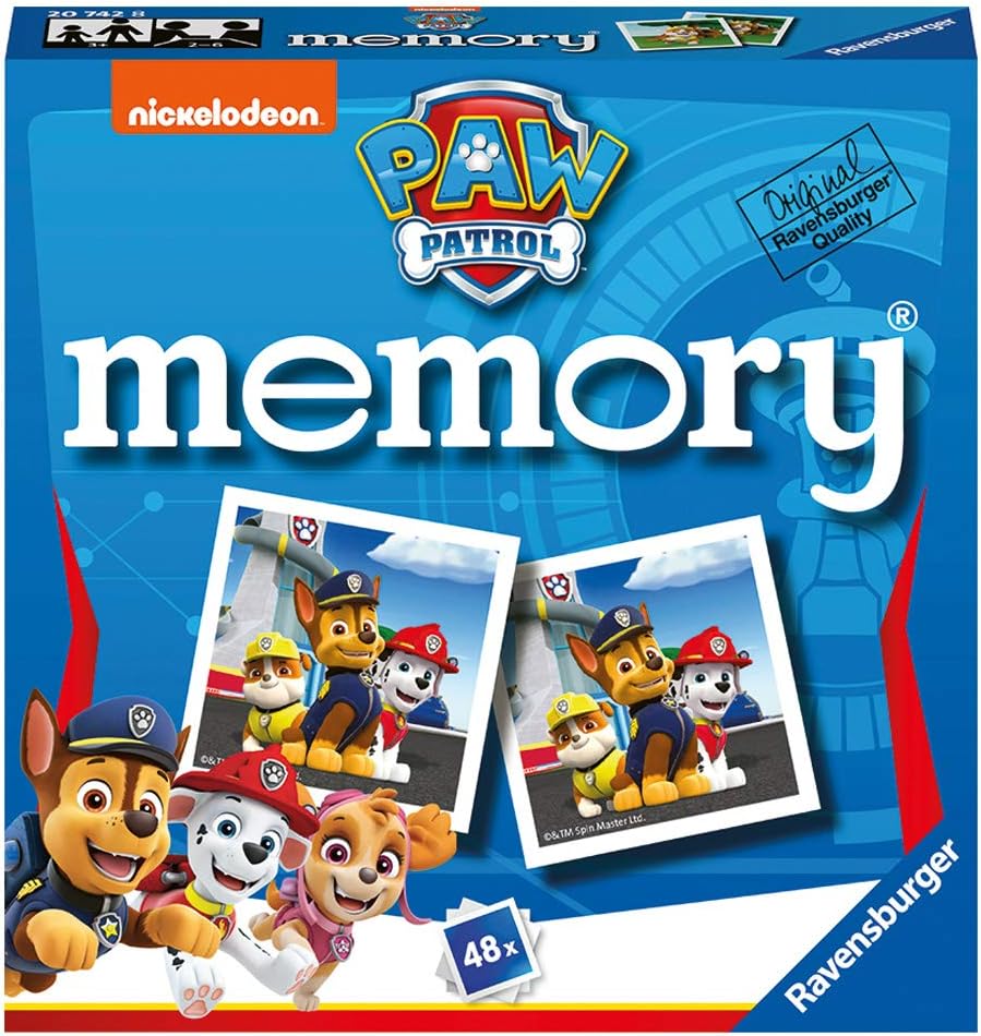 Ravensburger Paw Patrol Mini Memory Game - Matching Picture Snap Pairs Game For Kids