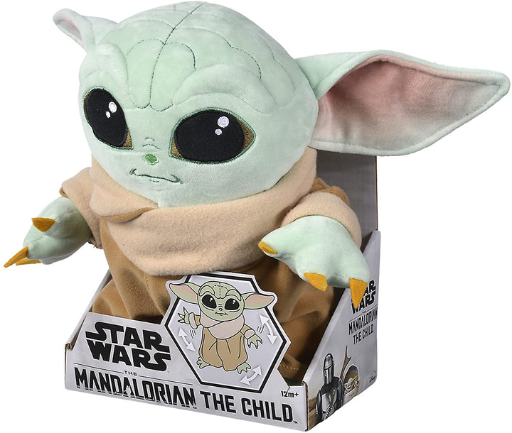 Simba 6315875802 The Mandalorian The Child Baby Yoda, 30 cm großes bewegliches Plüschtier in Displaybox, offiziell lizenziertes Disney-Produkt für alle Altersgruppen, mehrfarbig, 30 cm