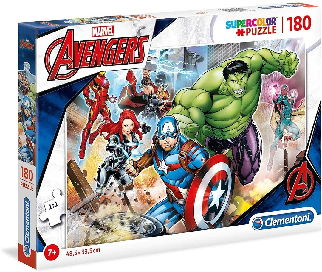 Clementoni - 29295 - Supercolor puzzel voor kinderen - Marvel The Avengers-180 stukjes