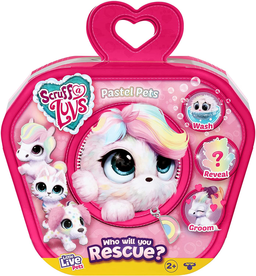 Little Live Pets Scruff-a-Luvs Pastel Pets Assortment - Wash, Reveal & Adopt Mystery Plush (Ages 2-15)