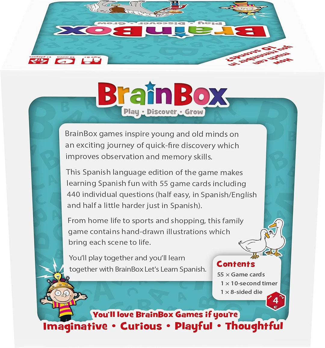 Brainbox Let's Learn Spanish (Refresh 2022) Card Game Ages 8+ 1+ Players 10 Minu