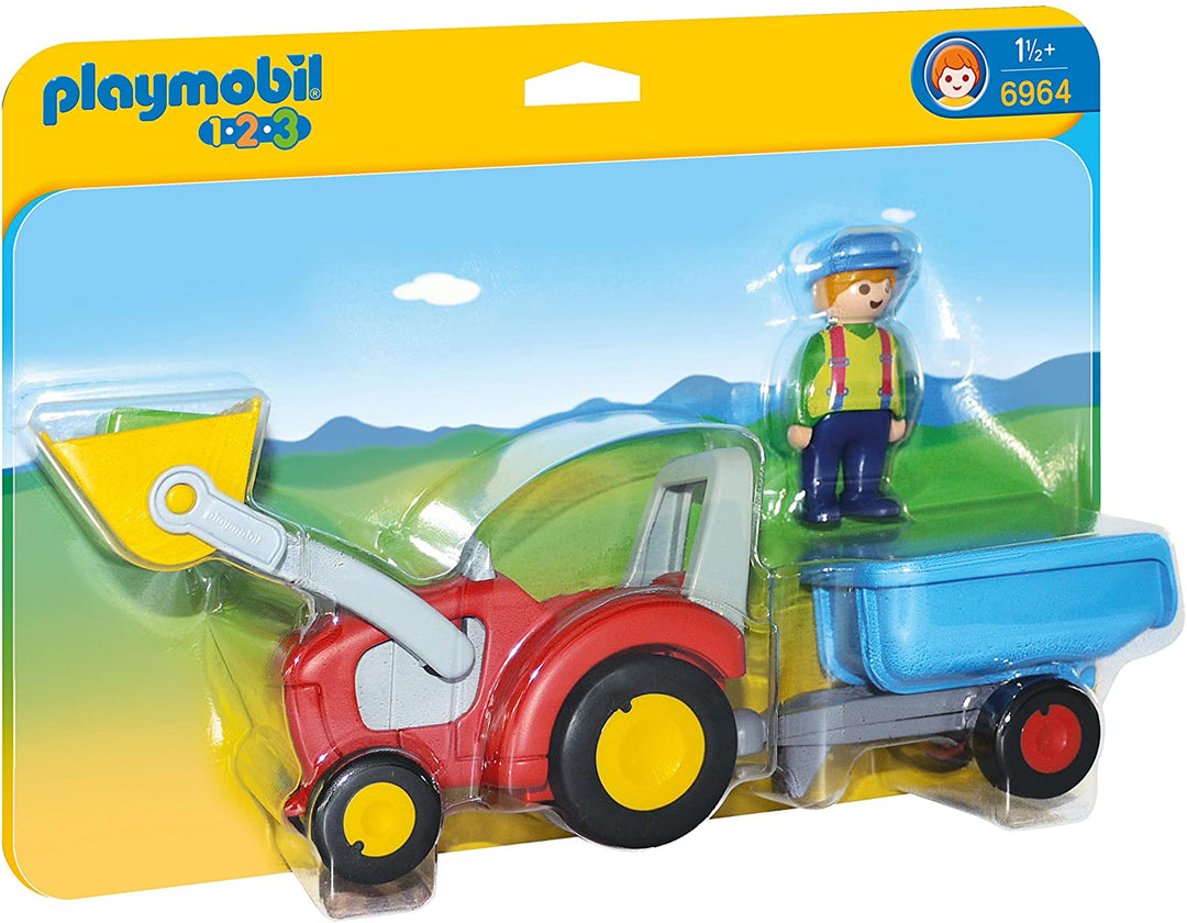 Playmobil 6964 1.2.3 Boer met trekker en aanhanger