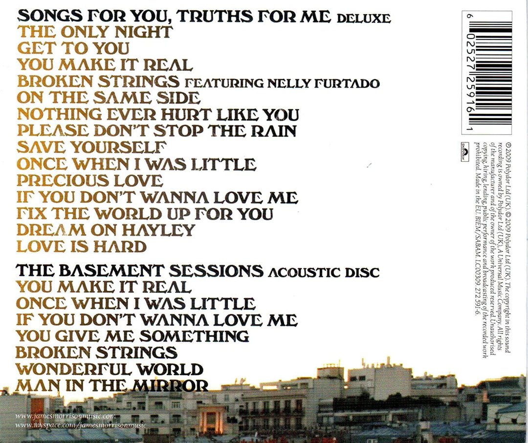 James Morrison - Songs For You, Truths For Me [Deluxe Edition] [Audio CD]