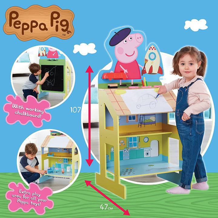 Peppa Pig Gioca e Disegna Cavalletto in Legno