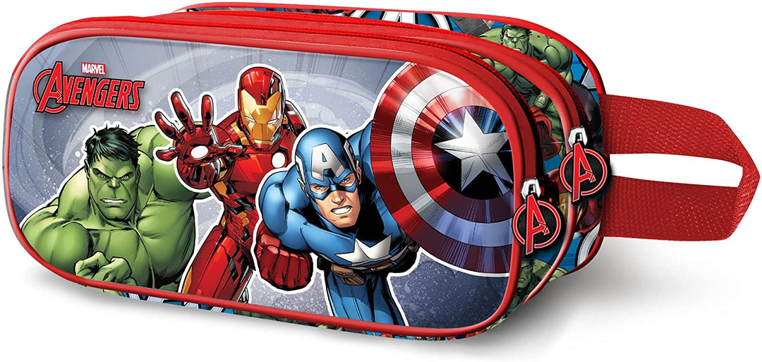 The Avengers Defy-3D Double Pencil Case, Blue