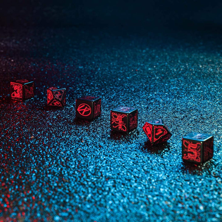 Q WORKSHOP Cyberpunk Red Essential Dice Set (Red Essential)