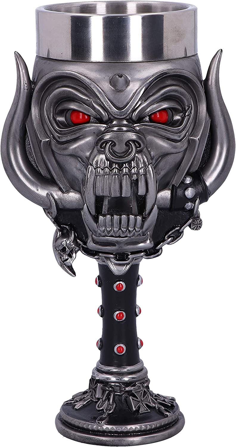 Nemesis Now Officially Licensed Motorhead Snaggletooth Warpig Goblet Glass, Silver, 20.5cm