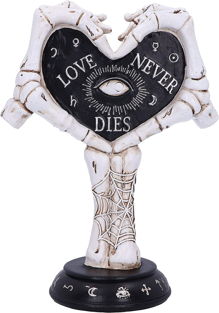 Nemesis Now Love Never Dies Skeleton Hand Heart Figurine, Black, 21.5cm