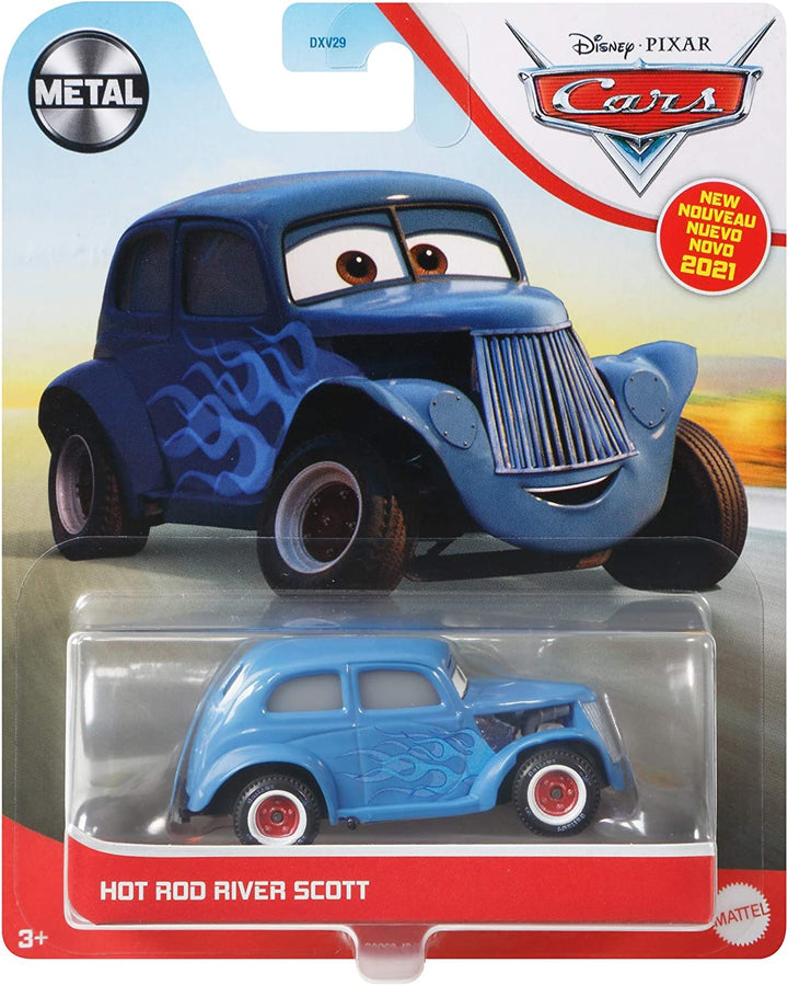 Disney Cars and Pixar Cars Hot Rod River Scott, Miniature, Collectible Racecar Automobile Toys Based on Cars Movies, for Kids Age 3 and Older, Multicolor