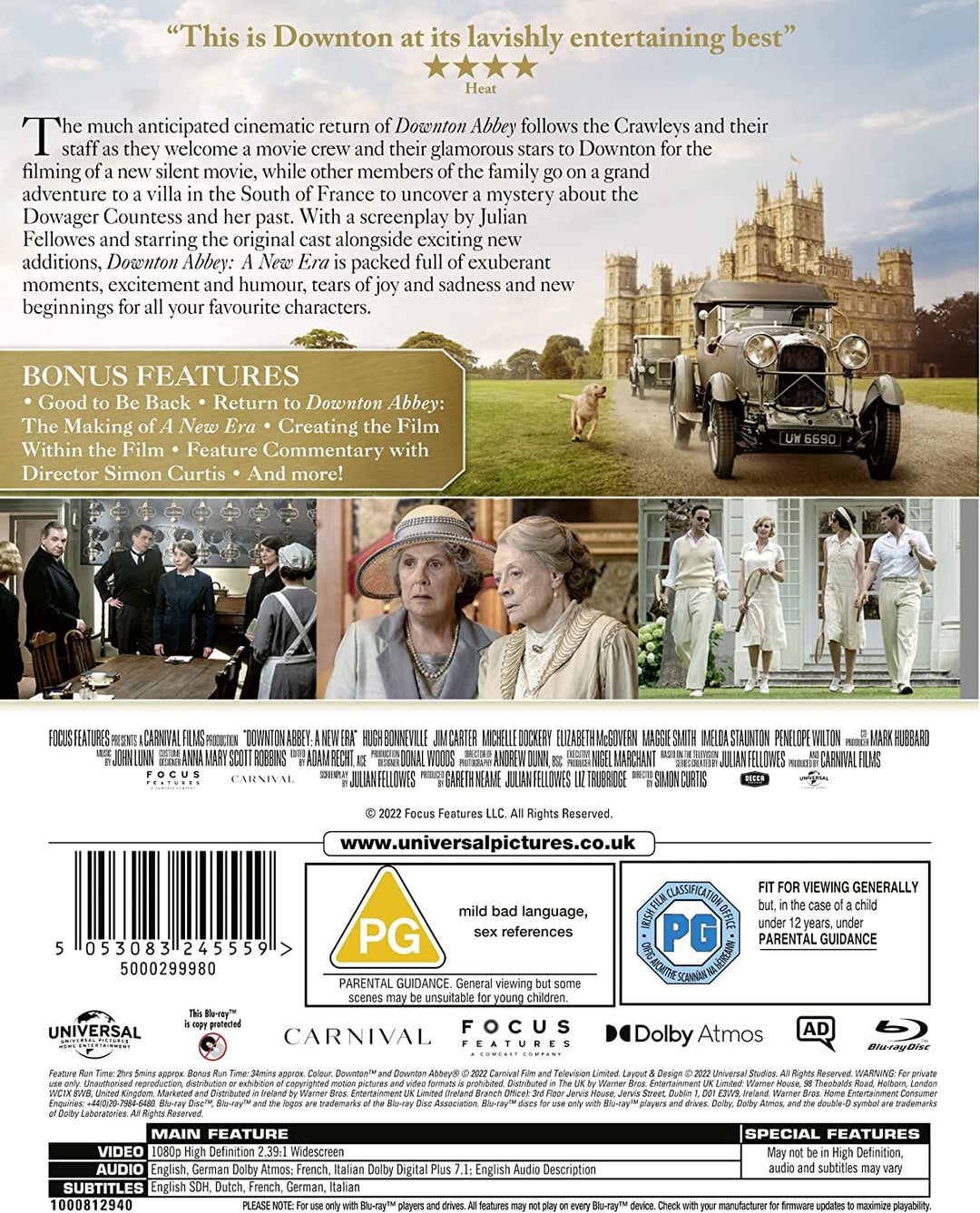 Downton Abbey: A New Era [Blu-ray] [2022] [Region Free]