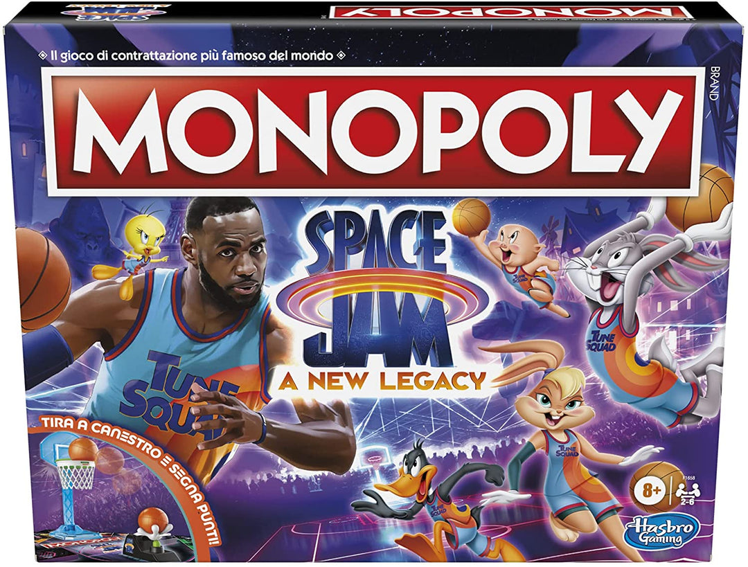 Monopoly: Space Jam: Ein Familienbrettspiel der New Legacy Edition, LeBron James Space Jam 2-Spiel, für Kinder ab 8 Jahren, mehrfarbig