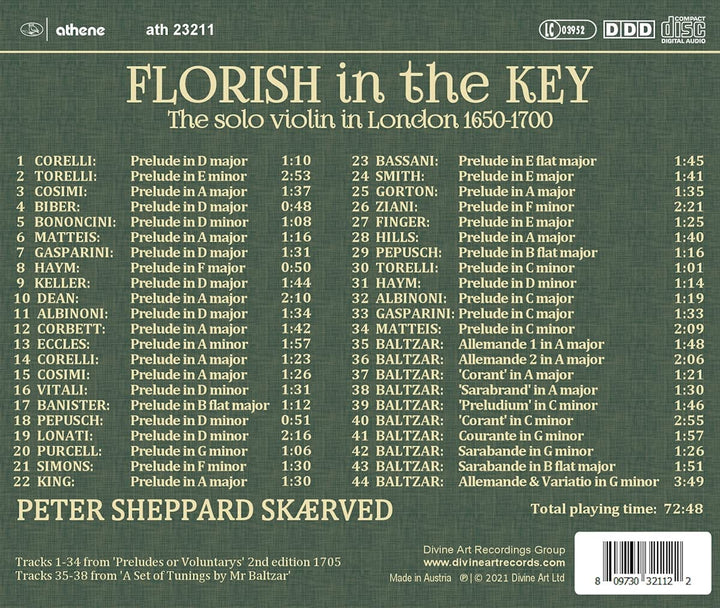 Peter Sheppard Skærved - Florish In The Key [Peter Sheppard Skærved] [Athene: ATH23211] [Audio CD]